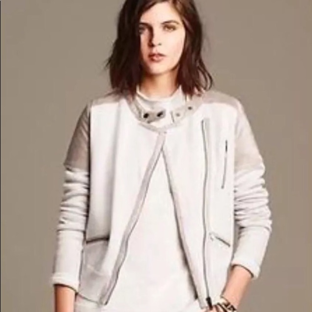 Banana Republic Suede Detail Moto sweater